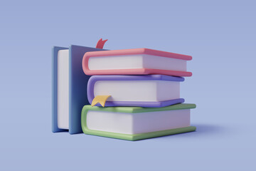 3d Books icon for web design isolated, Education and online class concept. Eps 10 Vector. © Kannapat