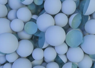 Close up of colorful balls abstract background. 3D illustration