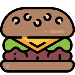 burger filled outline icon