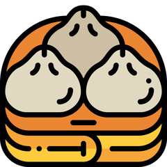 steamed bun filled outline icon
