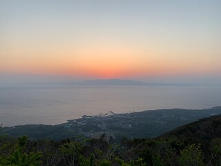 伊豆大島 夕日 富士箱根伊豆国立公園 伊豆諸島 東京