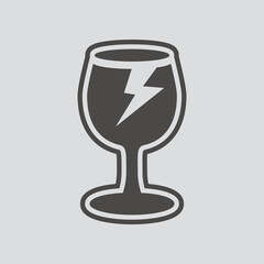 Broken glass icon isolated sign symbol and flat style for app, web and digital design. illustration.