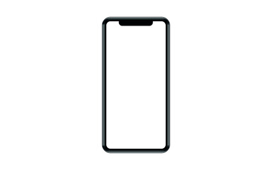 Front view modern smartphone, Screen modern Black 
phone isolated on white. Vector Illustration