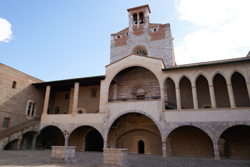 Fototapeta na wymiar interior facade building palace of the kings of Majorca in Perpignan town in France