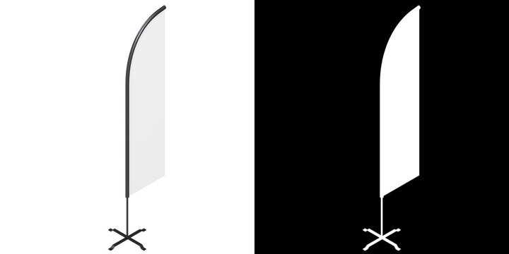 3D Rendering Illustration Of A Feather Flag
