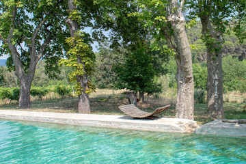 natural swimming pool with blue green water