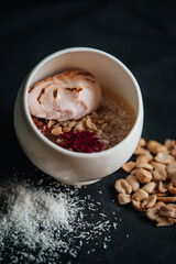 sweet dessert with coconut and almonds