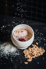 sweet dessert with coconut and almonds