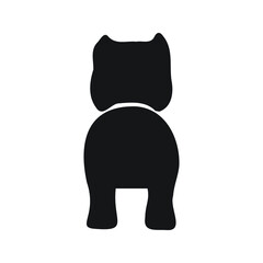 american bully dog species silhouette on white background