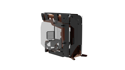 Naklejka premium pc case angle view without shadow 3d render