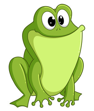 green cartoon frog smiling white background clip art preview