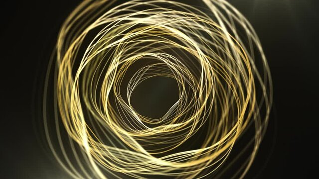 golden dinamic ring on black background