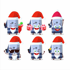 Santa Claus emoticons with blue pencil sharpener table cartoon character