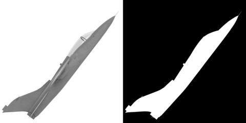 3D rendering illustration template of a fighter jet aircraft