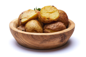 Plate of Baked potato isolated on white background