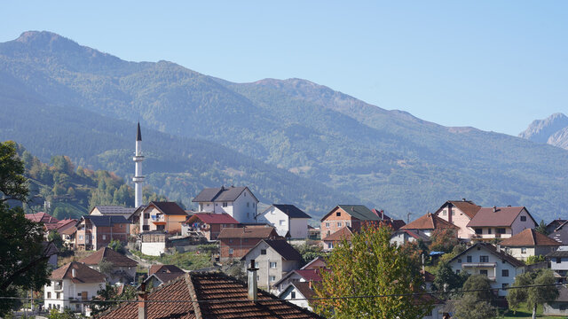 Warm summer day in the Prokletije national park within the Dinaric Alps Mountain Range on the Peaks of the Balkans Trail near Plav, Montenegro.