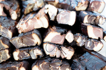 Traditional Chinese food materials: Bacon and bacon