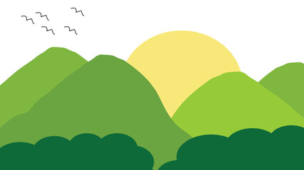 Obraz premium green mountain natural scenery, Background design template.