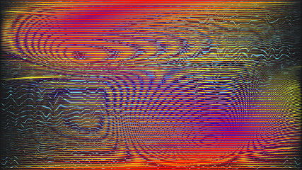 Glitch distorted geometric background . Modern art design . Noise destroyed glitched poster . Trendy defect error background with speed arrows . Glitched artwork  .Hologram effect .vector 