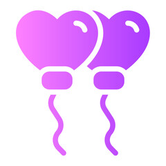heart balloon gradient icon