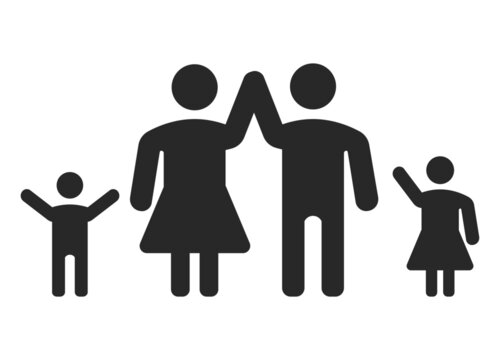mother, father children. Happy family concept. the concept of unity and togetherness, the concept of family. Use for logo and banner.
Vector design EPS 10.