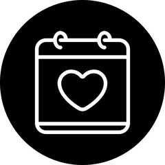 romantic date glyph icon