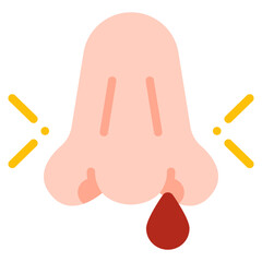 nose bleeding flat icon