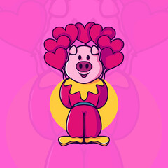 Clown Pig Valentine