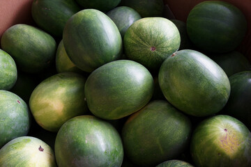A pile of watermelons at farmer market