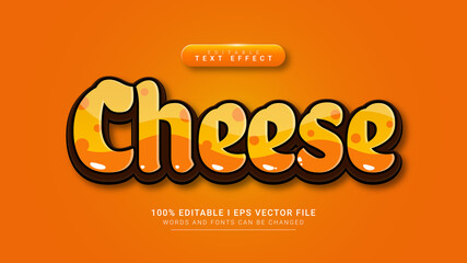 cheese 3d editable text effect template