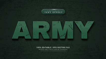 army 3d text style effect template