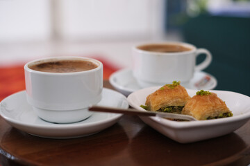 baklava and coffee
