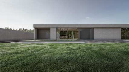 Fototapeta na wymiar 3D rendering illustration of modern house