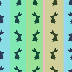 Easter seamless bunnies pattern for fabrics and textiles and packaging and gifts and cards and linens and kids 