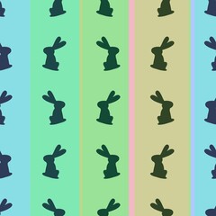 Easter seamless bunnies pattern for fabrics and textiles and packaging and gifts and cards and linens and kids 