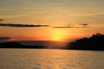 sunset over the lake