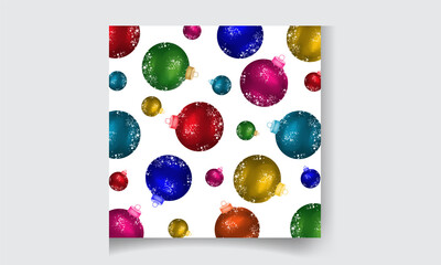  Colorful decorative watercolor hand draw Christmas balls seamless pattern. It can be used as wallpaper, desktop, printing, wrapping, fabric or background for your blog, covers and your design. 