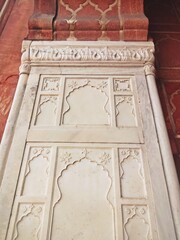 carving and engraving at jama masjid , new delhi , india 