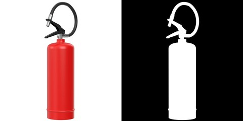 3D rendering illustration of a fire extinguisher