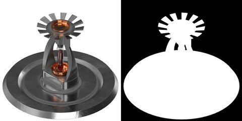 3D rendering illustration of a fire sprinkler head