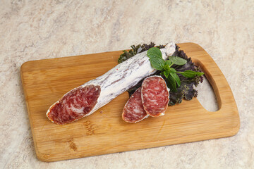 Spanish pork fuet dry sausage