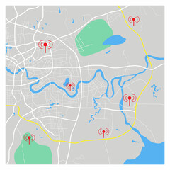 Application navigation. There is a destination to arrive at the destination. gps map
