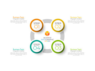 Fototapeta premium Minimal step infographics design vector and icons can be used for workflow layout, diagram, annual report. Vector infographics timeline design template with 4 options, parts, steps or processes.