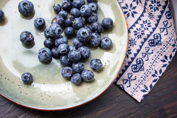 blueberries on a plate