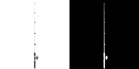 3D rendering illustration of a fishing rod