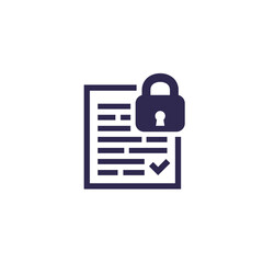 document protection and data security icon, vector