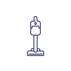 cordless vacuum cleaner line icon on white