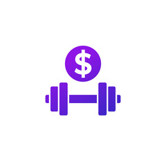 paid workout, training icon on white