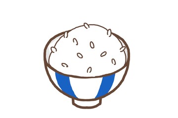 ご飯  rice　cartoon food illustration