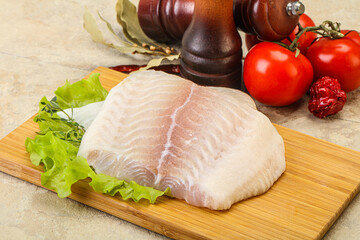 Raw pangasius fillet for cooking